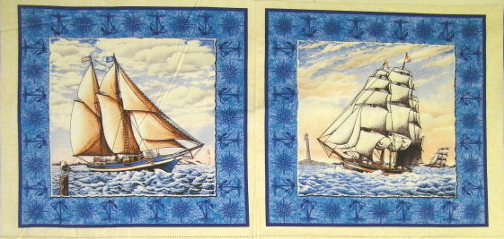 Old World Ports of Call Sailing Ships 2 Panels <font color="red"